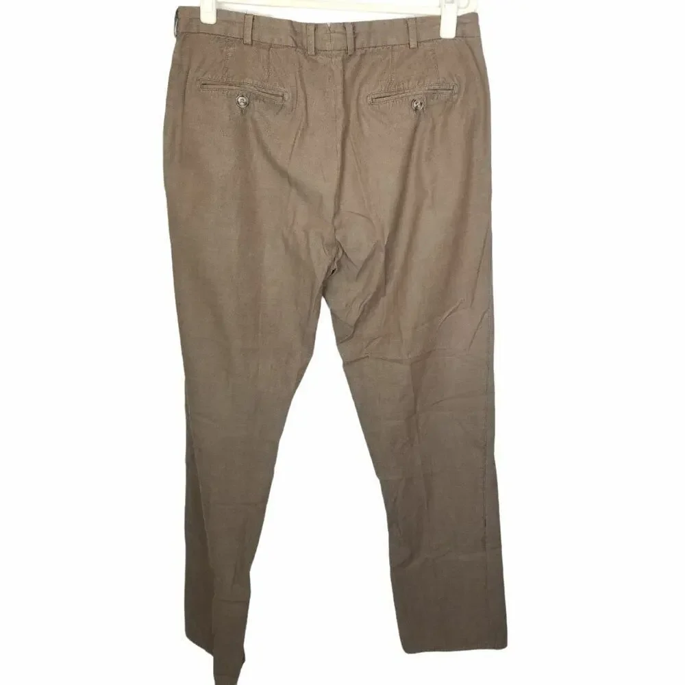 Peter Millar Mens Chinos Khaki Pants Size 35 Straight Leg Preppy Cotton Casual